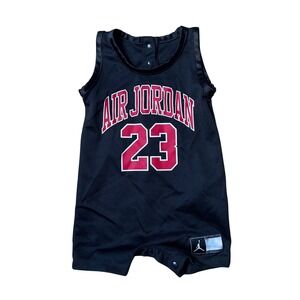 Jordan Brand Baby Boys Black Air Jordan 23 Mesh Jersey Romper Bodysuit 6M